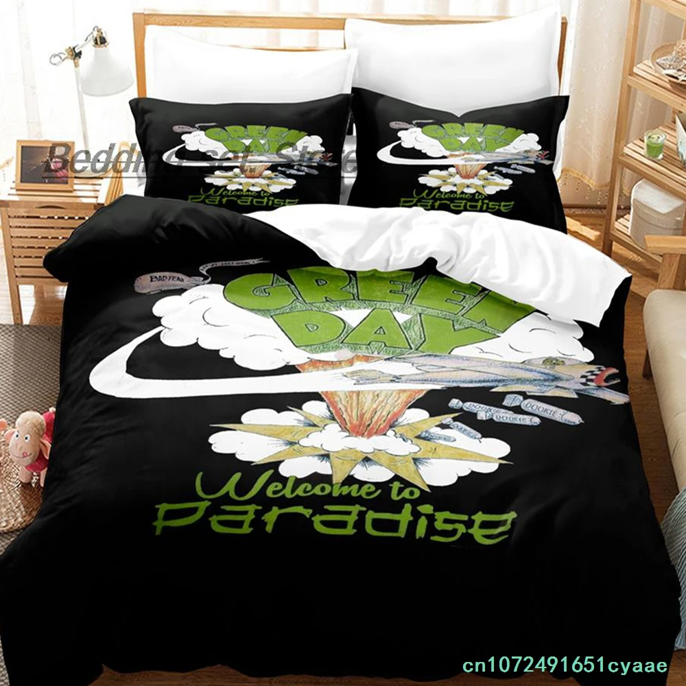 Green Day Paradise Bedding Set Single Twin Full Queen King Size Bed Set Aldult Kid Bedroom Duvetcover Sets Anime Bed Sheet Set