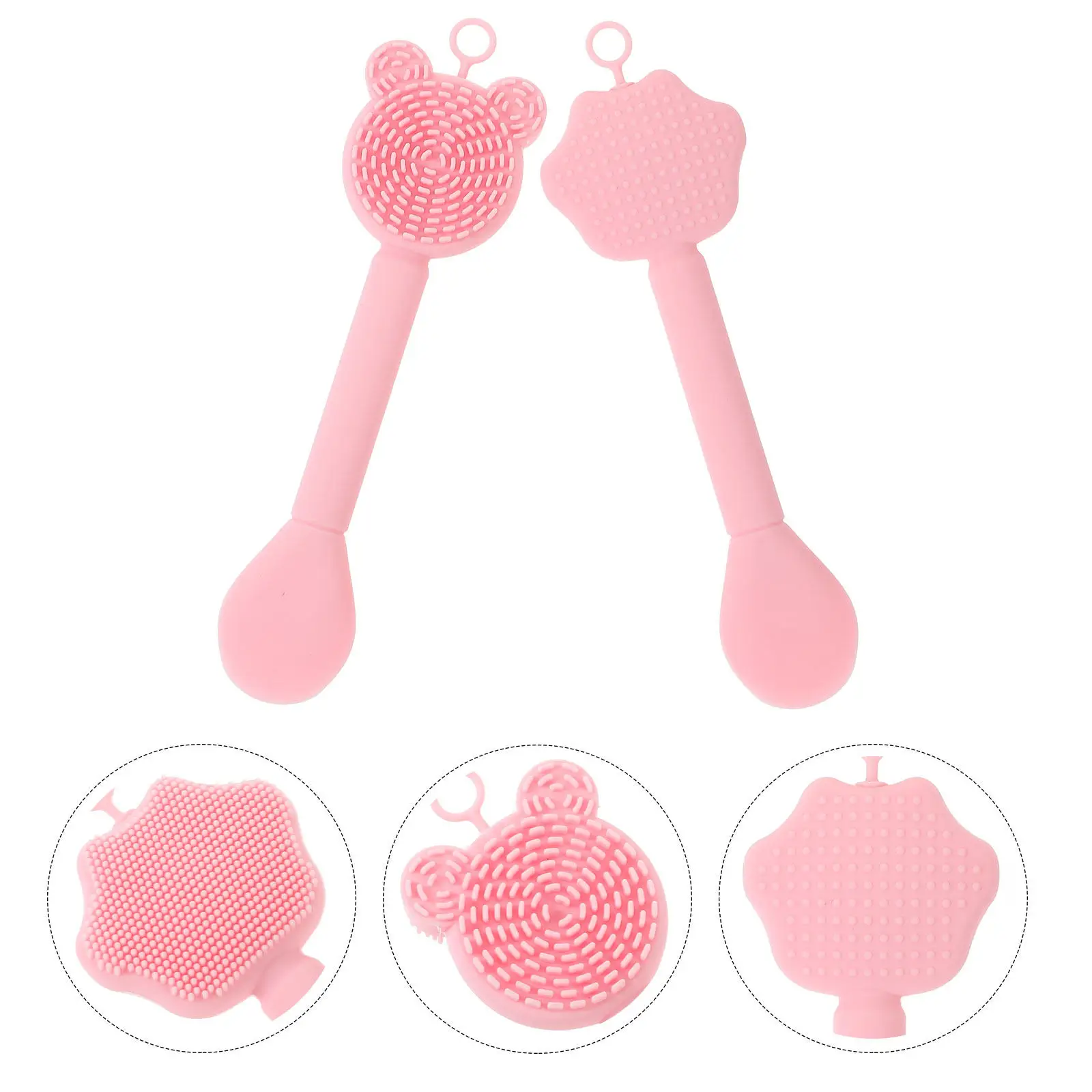 

Набор из 2 силиконовых щеток для лица с двойным наконечником: очищающая щетка-скрабер и аппликатор для масок, глубокое очищение и отшелушивание для всех типов кожи