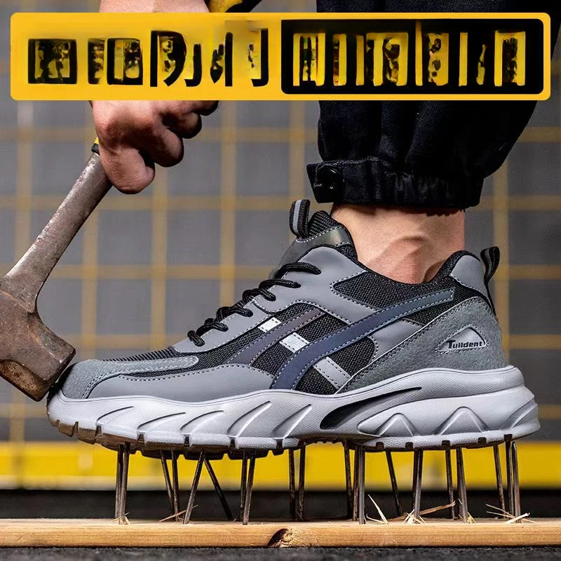 Man Safety Shoes Puncture-Proof Work Sneakers Lightweight Work Shoes Men Steel Toe Shoes Safety Boots Indestructible Shoe Tenis