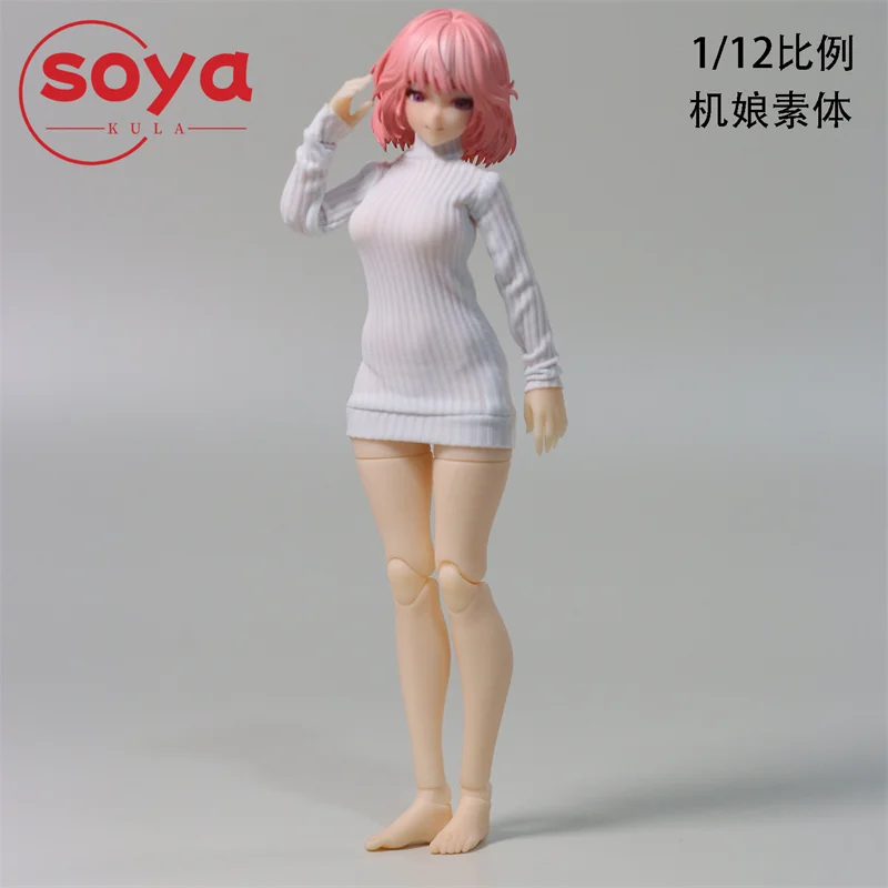 JZ809 1/12 échelle col haut manches longues pull vêtements modèle adapté 6 ''femme soldat figurine corps poupées