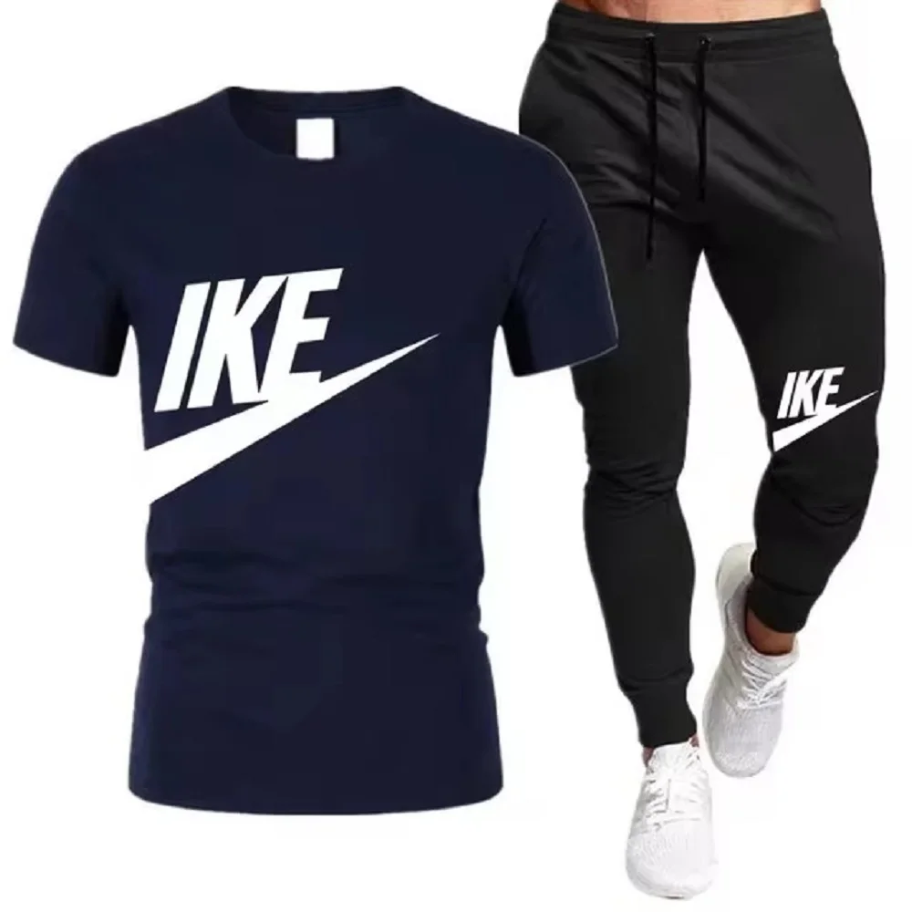 Fato de treino masculino coreano, camisetas de manga curta e shorts esportivos, roupas casuais de verão, conjuntos de corredores masculinos