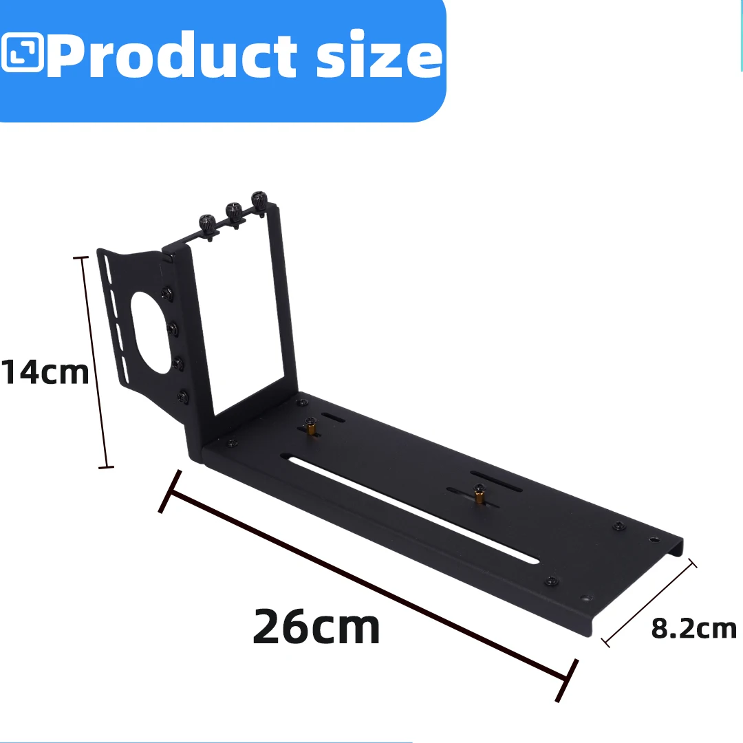 Three Adjustable Positions Vertical GPU Support Bracket, Metal Graphics Card Holder (Black/White) for External Mounting 3 Gears
