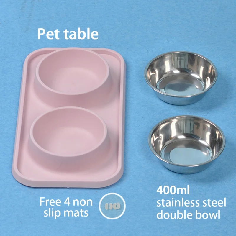 2 In 1 Stainless Steel Dog Bowls Anti-Ants Double Pet Bowl Wholesale Pet Feeding Bowl With Low Price