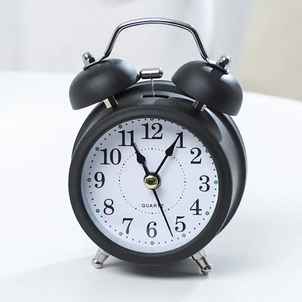 Alarm Clock Twin Bell Silent Movement Metal Heavy Sleepers Alarm Clock Luminous  Alarm Clock