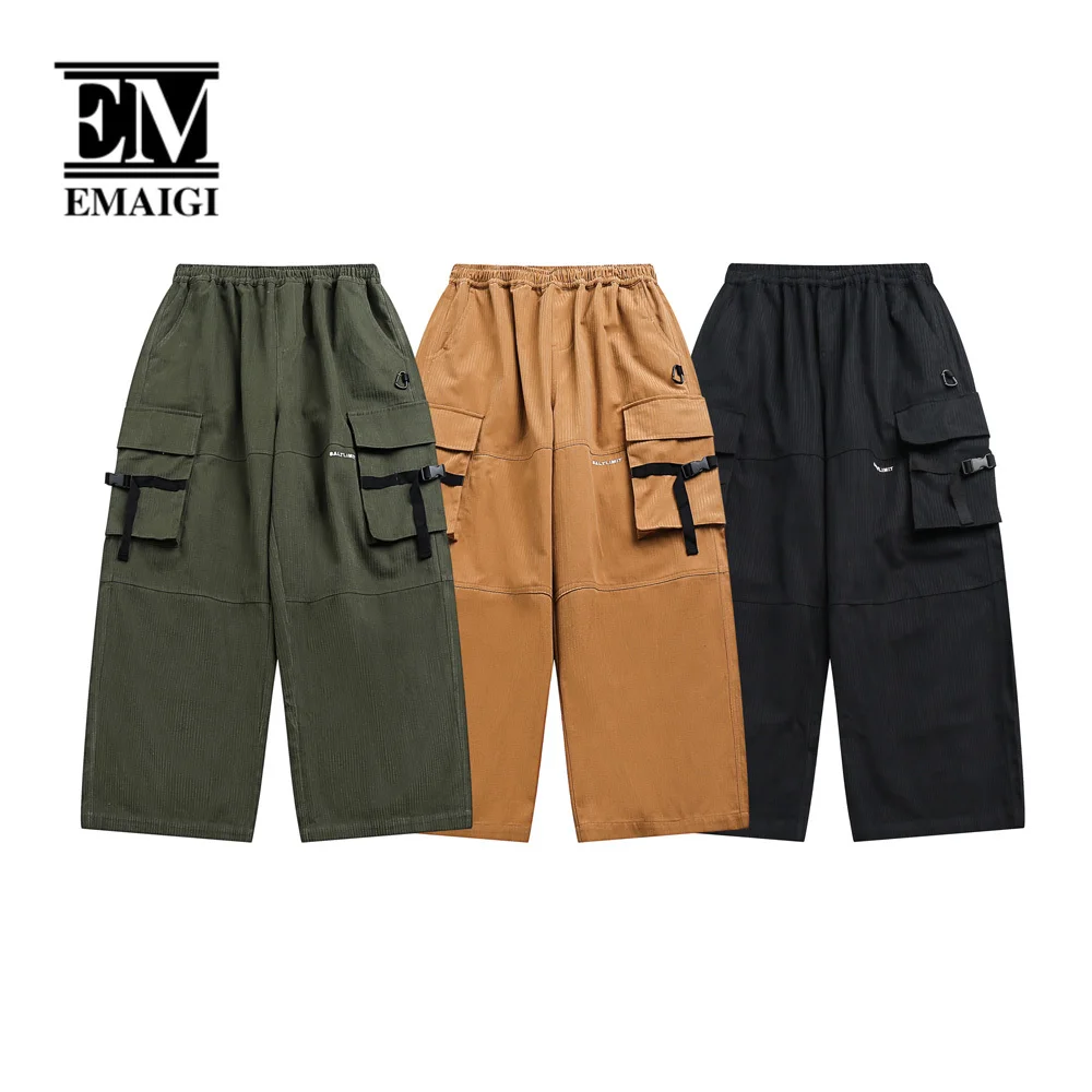 

Men Cityboy Streetwear Fashion Loose Casual Outdoor Multi Pocket Wide Leg Cargo Pants Women Oversize Trousers Couple Jogger Pant