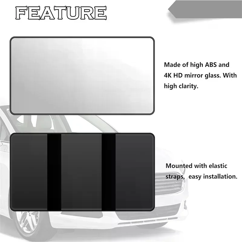 Car Mirror For Sun Visor Large Screen Portable Makeup Mirror HD Vanity Mirror For Truck SUV Interior Rear View Mirror
