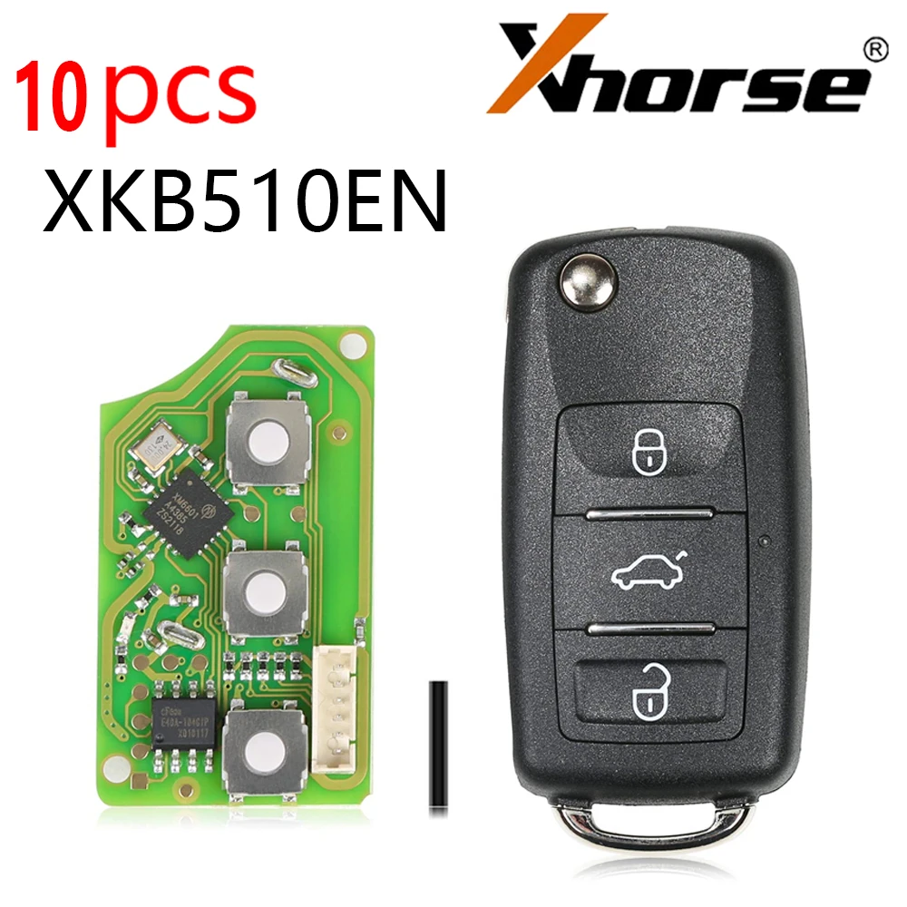 

10pcs/Lot Xhorse XKB510EN Universal Remote Key B5 Type 3 Buttons English Version for VVDI VVDI2 KET TOOL