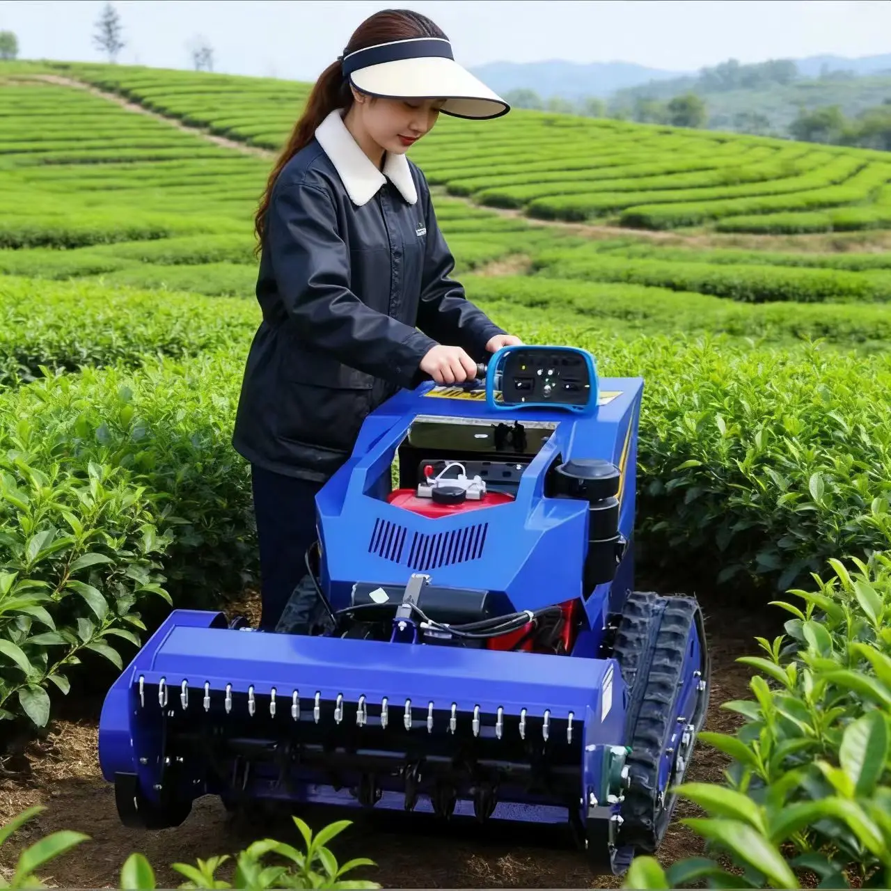 

CustomizedRemote-controlled tracked lawn mower Zero-radius steering garden mower and trimmer Multi-functional snow remover