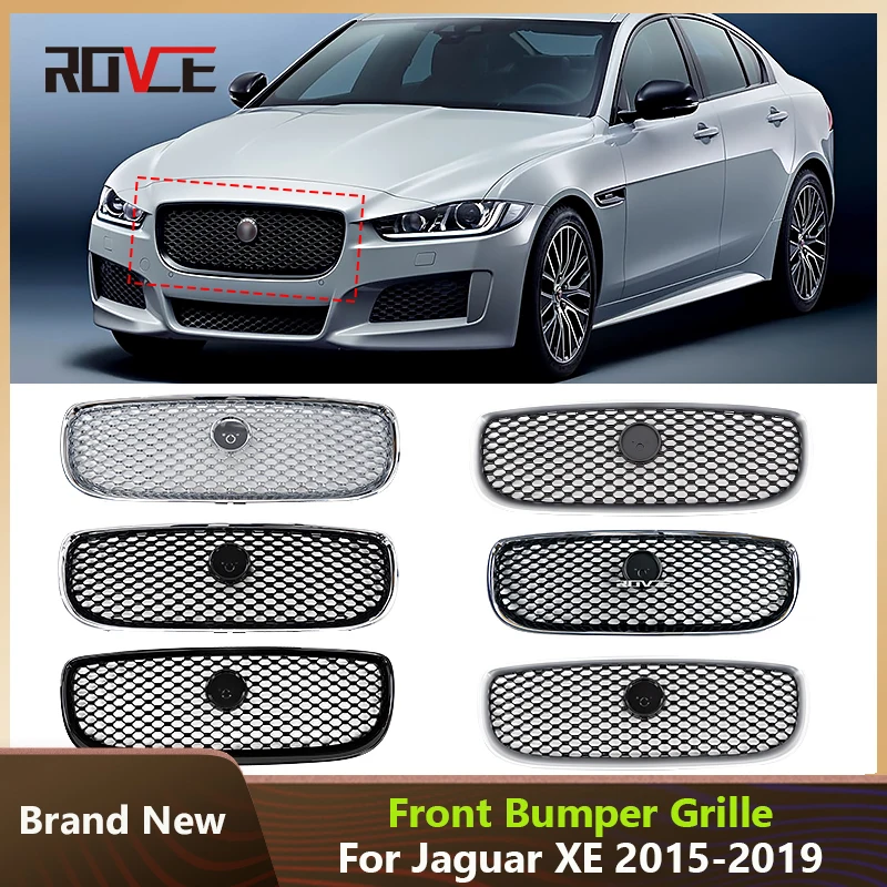 ROVCE For Jaguar XE 2015-2019 Grills Front Grille Upper Radiator Grill T4N5778 T4N5870 Car Accessories