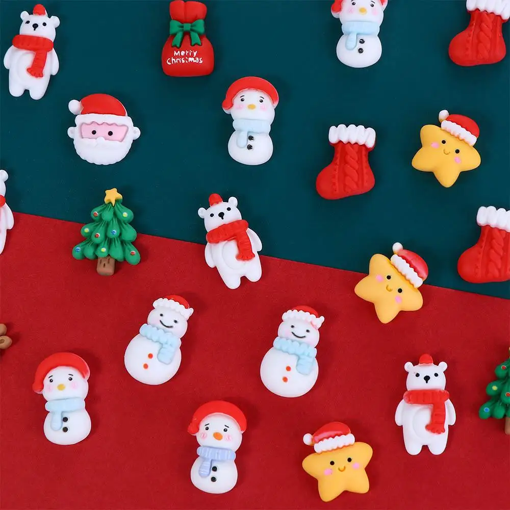 Desenhos animados Papai Noel Padrão para DIY Hairpin Fazer, Patches de Natal, enfeites Home, Material de Arte, Ano Novo Ornamento