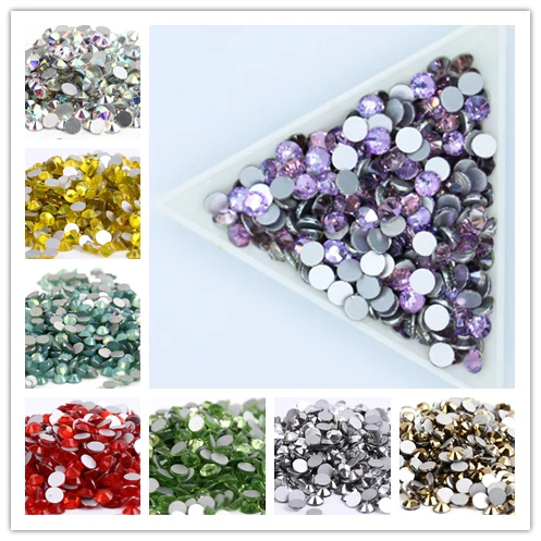 2028 Lavender Purple All Colors Non Hotfix Rhinestone Flatback Glass Strass Glitter Rhinestones Crystal Nail Art Decorations