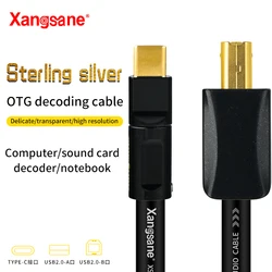 Xangsane 4n sterling silver typec cable usbc otg usb b cable mixer computer mobile phone dac cable usb data cable