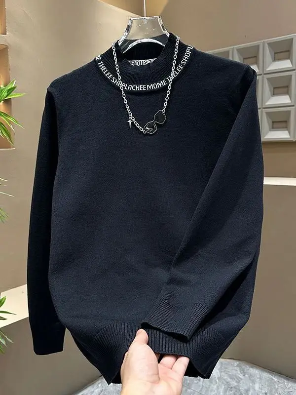 

Men's Long Sve T-irt Casual Versatile Base Layer irt f High Collar Autumn Winter New Sle Faionable Top