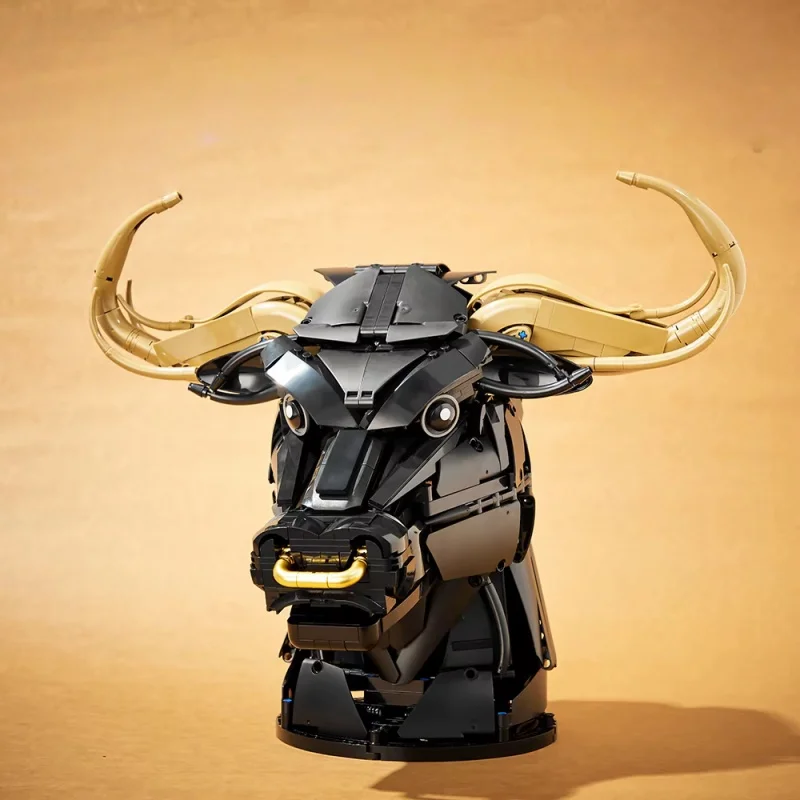 

2026 In Stock MOC Bull Head Decor Building Blocks Creative Wall Hanging Brick Assembly Set Adult Toy Gift