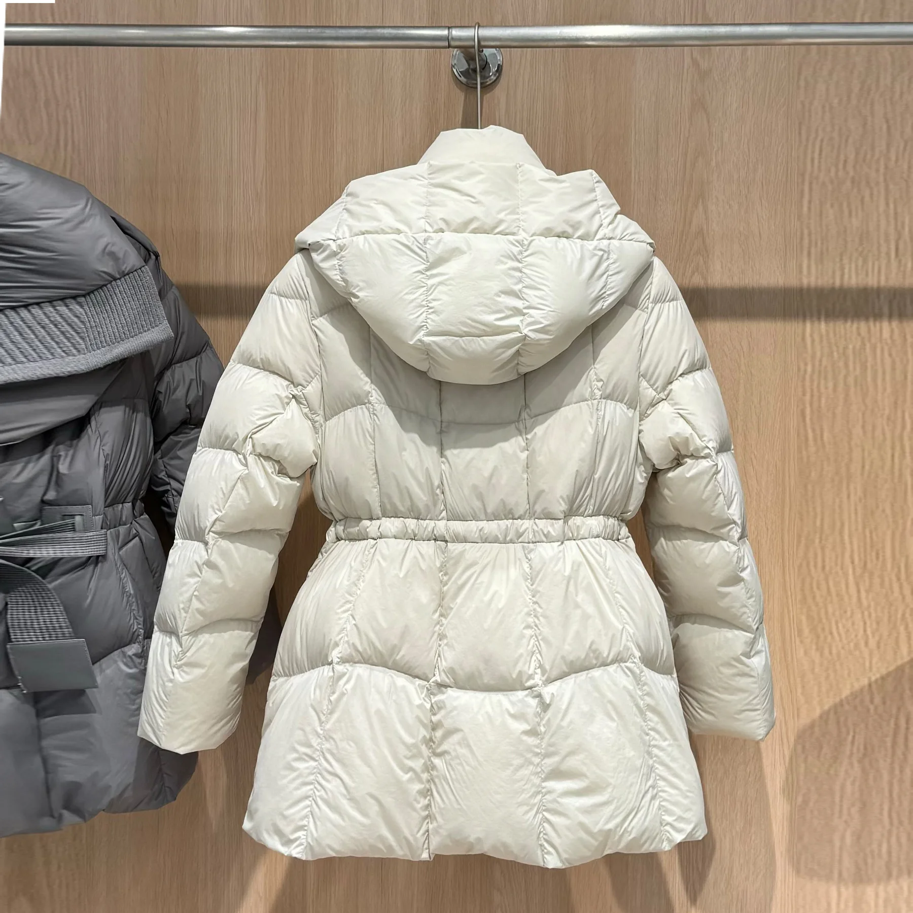2026 Autumn-Winter New Style Hooded Down Jacket, Elegant and Versatile White Duck Down Filled Warm Women's Down Jacket