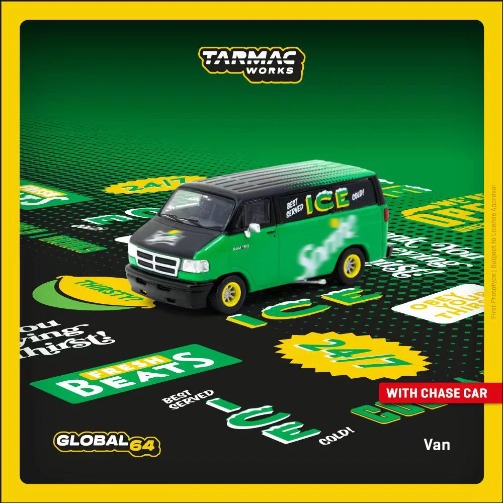 PreSale 1:64 TW RAM150 VAN Green Diecast Car Model Collection Miniature Toy Tarmac Works