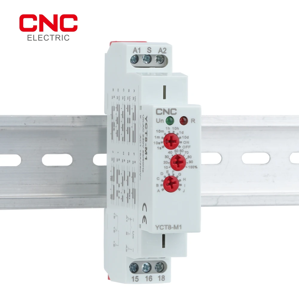 CNC YCT8-M Series 16A AC 230V Din Rail Type Time Delay Relay Multifunction Timer Relay with 10 Function Choices