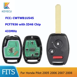 Chip KEYECU 433MHZ PCF7936 ID46 per Honda Pilot 2005 2006 2007 2008 FCC: CWTWB1U545 2 1 pulsanti telecomando portachiavi auto