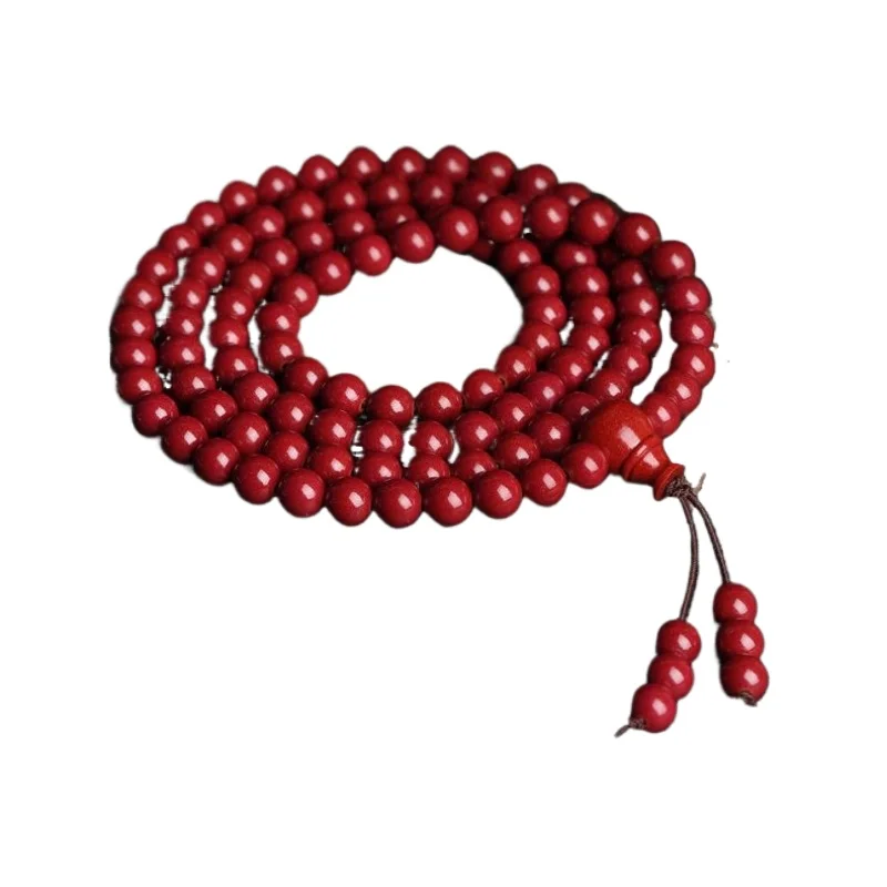 Raw cinnabar 108 beads bracelet men's and women's multi-circle bracelet amulet