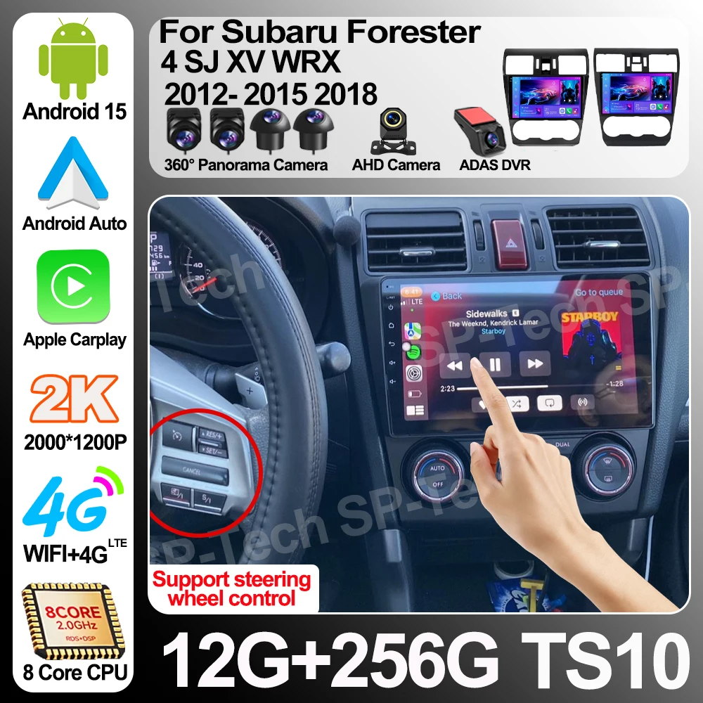 

Android 16 For Subaru Forester 4 Sj Xv Wrx 2012- 2015 2018 Video Player Car Stereo Radio 5g Multimedia Navigation Gps Carplay
