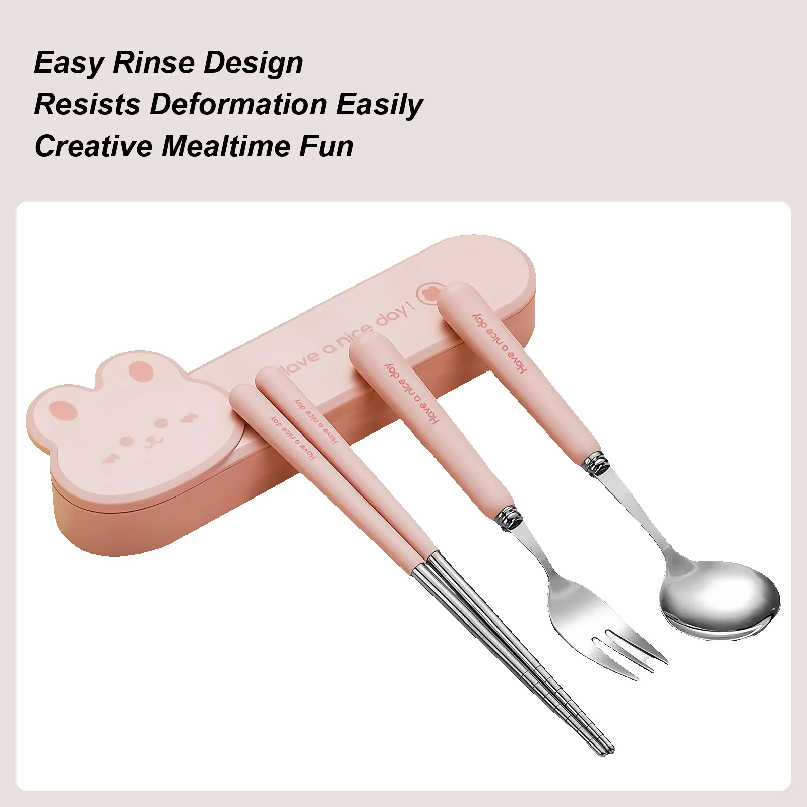 Kids.Outdoor Utensils - Ustensiles de voyage, ensemble d'ustensiles à