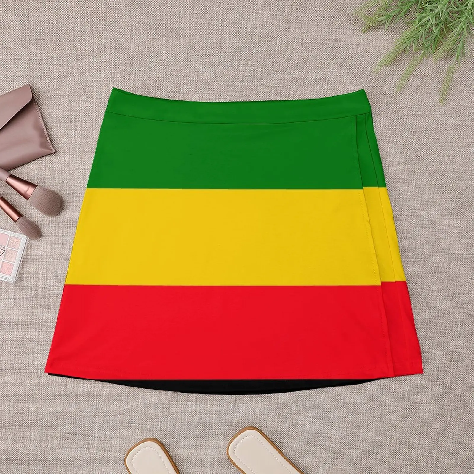 Green, Yellow and Red Rasta Flag Mini Skirt womans clothing Woman skirts night club women Mini Skirt