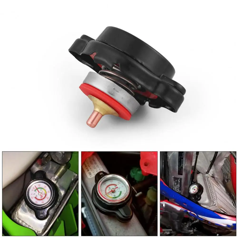 Radiator Cap 1.8 Car High-Pressure Radiator Cover with Temperature Gauge Auto Modified Fuel Tank Cap for Motorcycle Truck SUV