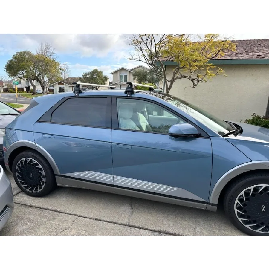 قضبان متقاطعة لرف السقف لـ Ioniq 5 20222025 مصممة لسقف عادي عاري على طراز مشبك سعة تحميل 330 رطل من الألومنيوم TSlot Bar #3