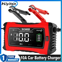 Cargador de batería de coche Hiyiton 10A para baterías de plomo-ácido de GEL LiFePO4 AGM de litio 12V 24V cargador de motocicleta carga automática