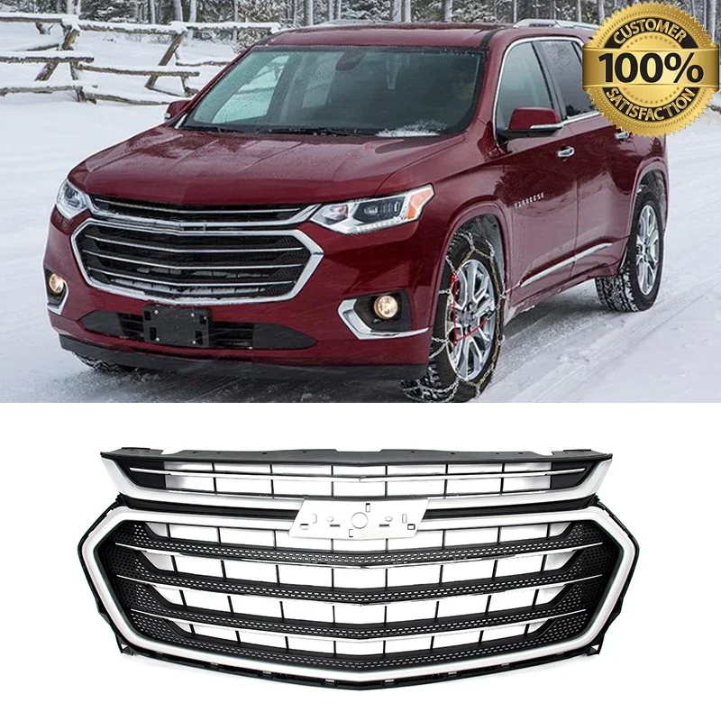 Grill for Chevy Traverse 2018-2021 Front Bumper Grille Assembly Silver Ice Metatallic