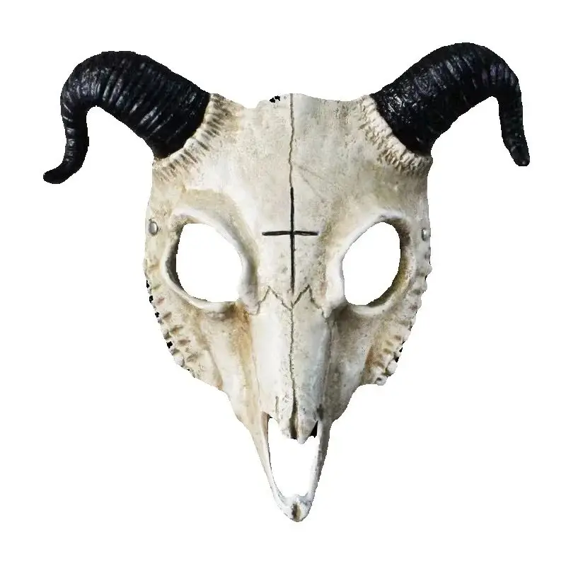 Costume cosplay maschera a pieno facciale Steampunk Ram Goat per uomo donna, festa punk Halloween Masquerade Stage Photo Prop