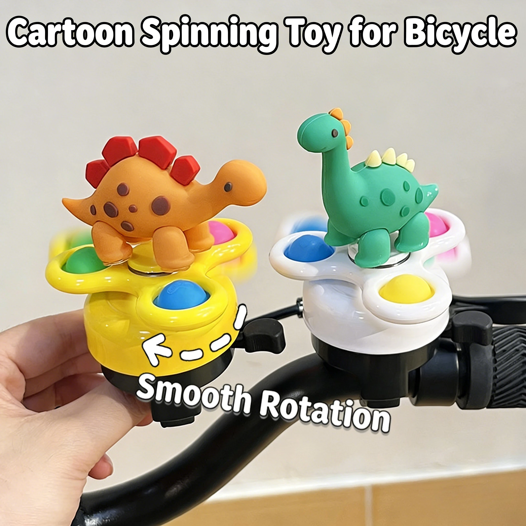

Cute Dinosaur Bicycle Bell with Clear Sound Spinning Toy Bike Bells for Kids Bike Bell for Scooters Toddler Cycling Accessories
