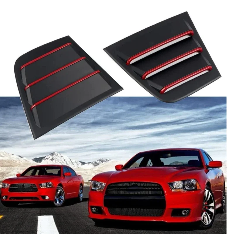 

Car Rear Louver Window Side Shutter Cover For Dodge Charger 2011-2021Blind Trim Sticker Vent Scoop ABS Carbon Fiber Accessories