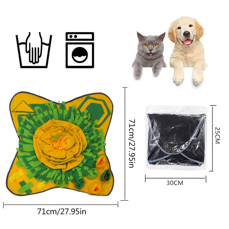 

Pet Snuffle Mat for Dogs – Flower Design Interactive Feeding Mat – Non-Slip Polar Fleece Nose Work Toy