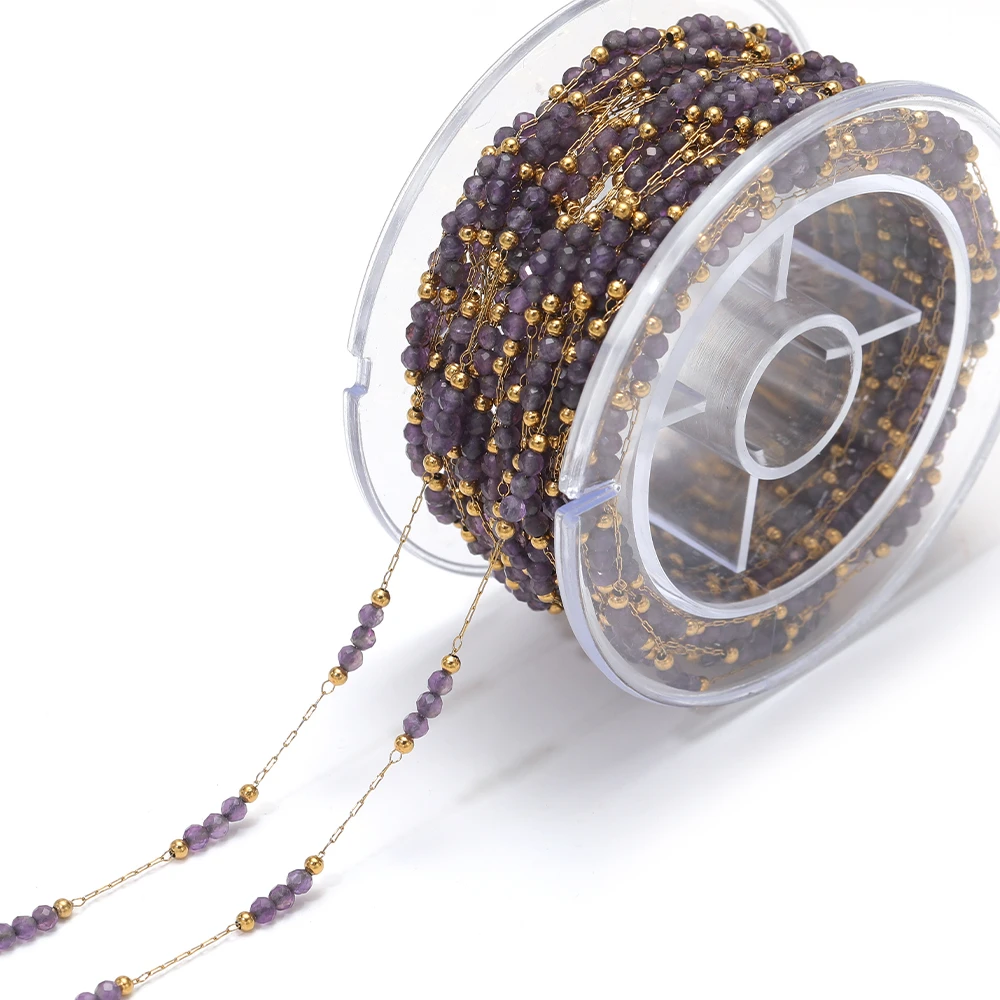 1 Meter Stainless Steel Stone Pearl Chains Gold Bead Chains for DIY Exquisite Jewelry Bracelet Making Necklace Earrings Material
