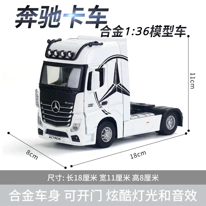 1:36 Mercedes-Benz ACIROS truck High Simulation Diecast Metal Alloy Model car Sound Pull Back Collection Kids Toy Gifts