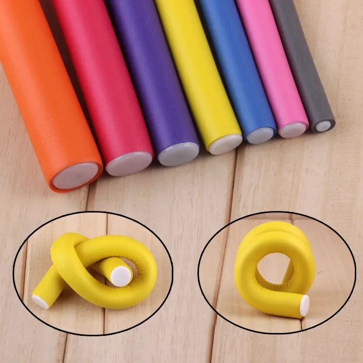 10Pcs/Set Flexible Cylinder Foam Hair Curling Tools 8/10/12/14/18/20mm Size Portable Hair Curler Foam Roller DIY Hair Styling