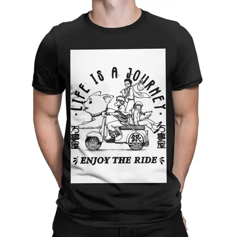 Life is a Enjoy The Ride Essential Shirt Graphic 100% Cotton T-Shirt Gintama Tees Tops For Men