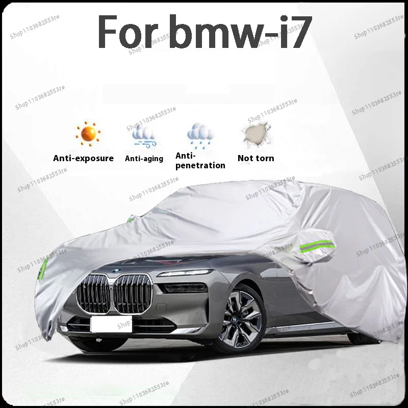

For BMW i7 Fit Car Cover - Waterproof, Dustproof, Sunshade (UV), Snowproof | Silve Full Cover with All-Day Protection