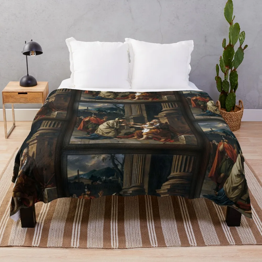 Belisarius by Jacques Louis David Throw Blanket Softest Picnic Blankets