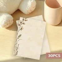 30 Sheets, B5 Vintage Sketch-Style Plant-themed Writing Paper, Lined, No Glue, Perfect For Notebooks, Memos, And Stickers 5