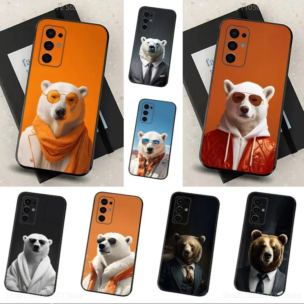 

Dress Art Cool Bear Phone Case For Samsung Galaxy A13,A21s,A22,A31,A32,A52,A53,A71,A80,Soft Black Shell