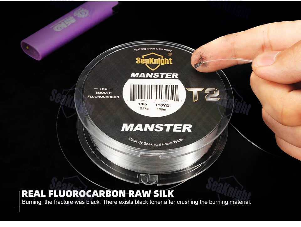SeaKnight Carbonfaser-Fluorocarbon-Leine 100M Stärke 3-35LB Sinkleine Großhandel Abriebfestigkeit – Detail 4