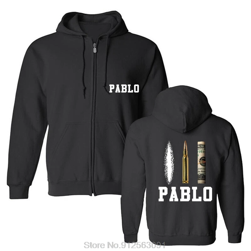 Hot Sale Oversized Hoodie Pablo Escobar Medellin Scarface Pullover Streetwear Hip Hop Harajuku Hoody Cotton zip up Jacket