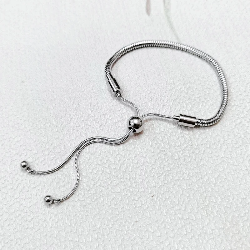 الفولاذ المقاوم للصدأ مقاوم للماء المعادن غير يتلاشى للجنسين مجوهرات DIY بها بنفسك أعمى الجوز تدوير ثعبان العظام سلسلة شرابة قابل للتعديل أساور