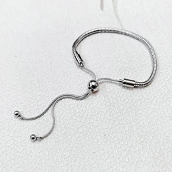 Stainless Steel Waterproof Metal Non Fading Unisex Jewelry DIY Blind Nut Rotatable Snake Bone Chain Tassel Adjustable Bracelets