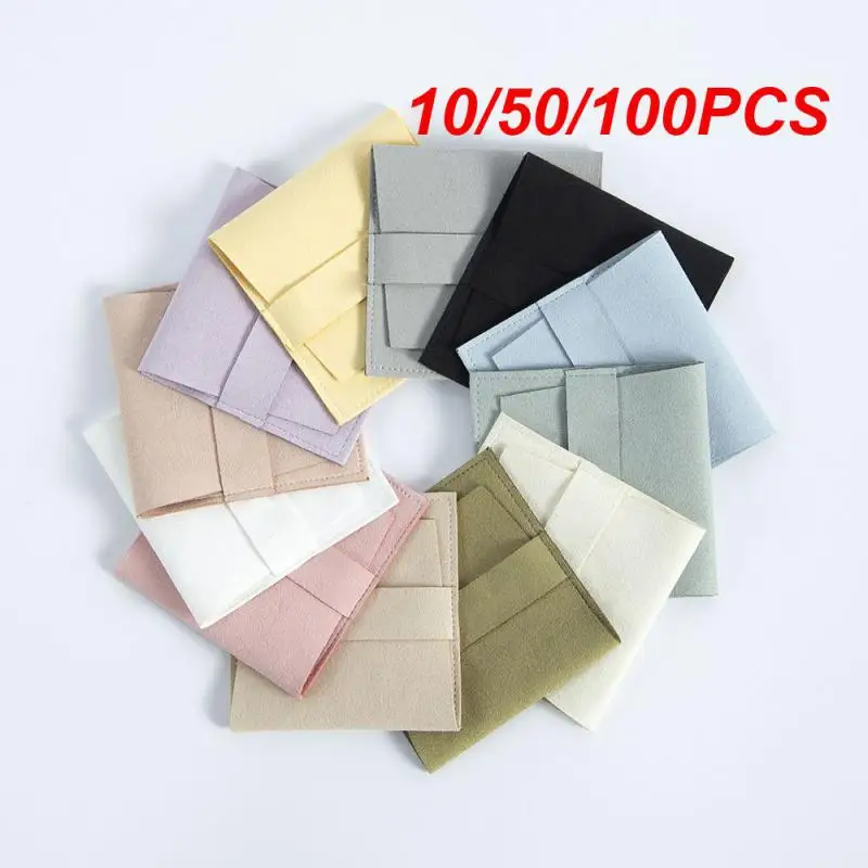 10/50/100PCS Small Velvet Bag Soft Velvet Necklace Bag Jewelry Organizer Gift Bag Earring Ring Microfiber Velvet Gift Bag