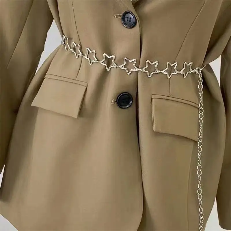 Cross Border Jewelry Personalized Hollow Star Waist Chain Body Chain Minimalist Versatile Jeans Hip Hop Belt Accessories