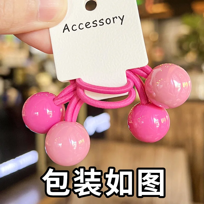 Candy Color Round Bead Rubber Bands High Elasticity Ponytail Holders for Girls Kids School Daily Braiding Non Slip
