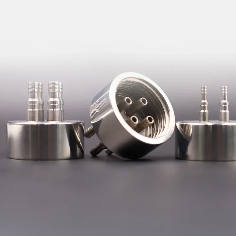 2/3/4 Holes One Piece Stainless Steel Refill Bottle Cap Biological Fermentation Mobile Phase Cap Waste Bottle Reagent Bottle Cap